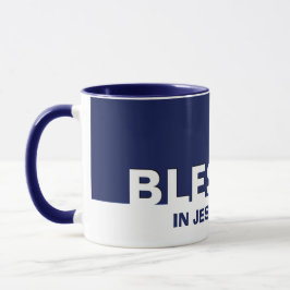 Christian Navy Blue BLESSED Mugg