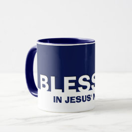 Christian Navy Blue BLESSED Mugg
