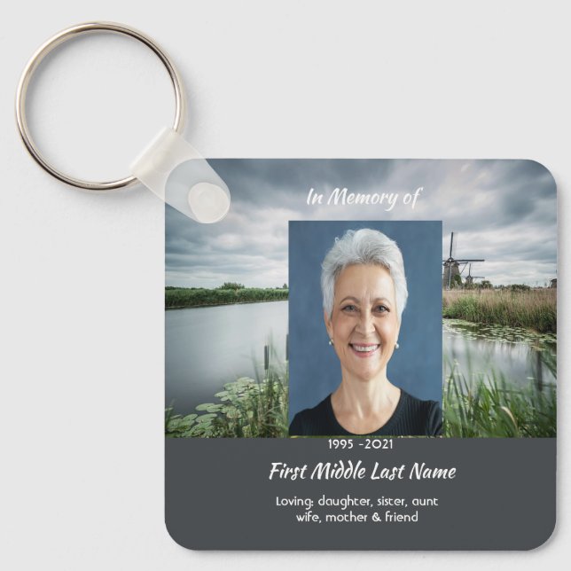 Christian Netherlands windmill  Memorial Keepsake  Nyckelring (Framsida)