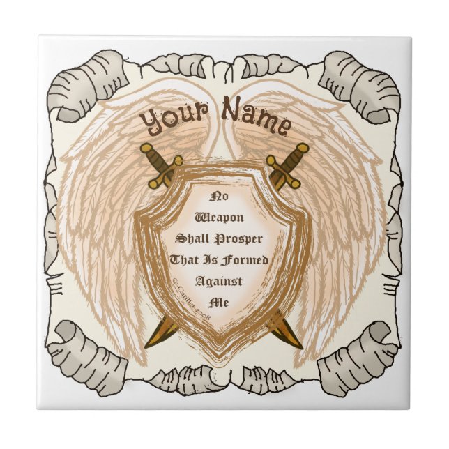 Christian No Weapon Får inte sprida sitt eget namn Kakelplatta (Framsidan)