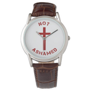 Christian Not Ashamed Red Kor Text Design Armbandsur
