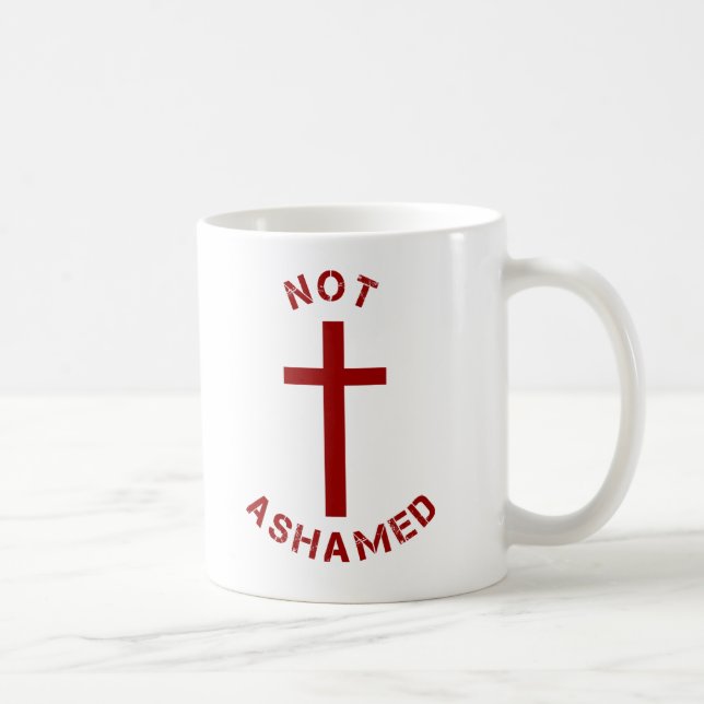Christian Not Ashamed Red Kor Text Design Kaffemugg (Höger)