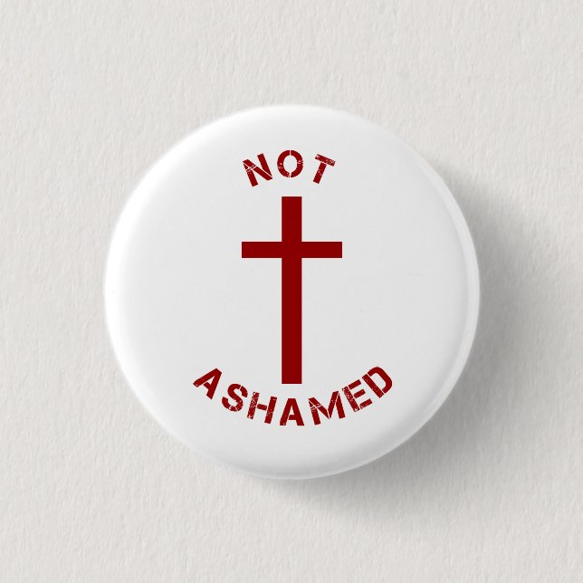 Christian Not Ashamed Red Kor Text Design Knapp (Framsida)