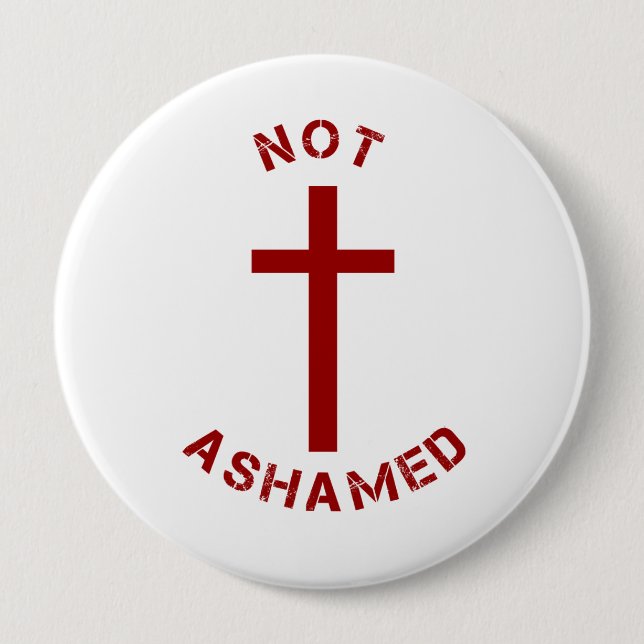 Christian Not Ashamed Red Kor Text Design Knapp (Framsida)