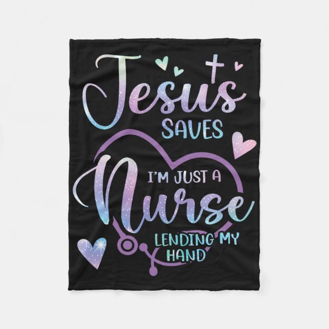 Christian Nurse Jesus Fleecefilt (Framsidan)