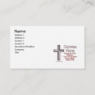 Christian Nurse Kor 2-visitkortsmall Visitkort