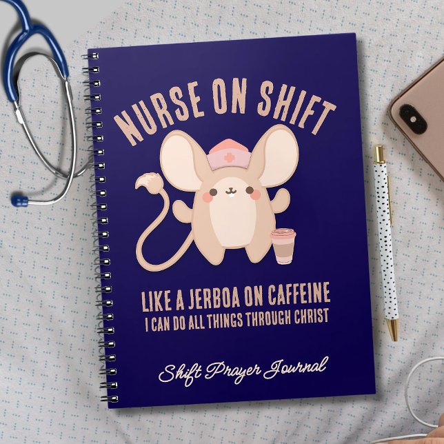 Christian NURSE ON SHIFT Jerboa Coffee Nght Shift Anteckningsbok (Cute JERBOA Prayer Journal for the busy nurse on shift who needs her caffeine. Great gift for nurses)