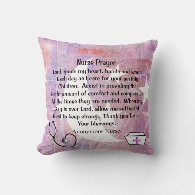 Christian Nurse Prayer Pillow Kudde (Framsida)