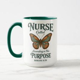 Christian Nurse Romans 8:28 Butterfly Faith Kaffemugg