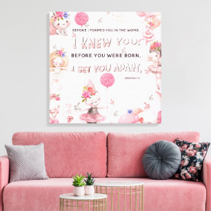 Christian Nursery Art - Jeremiah Bible Verse Canvastryck