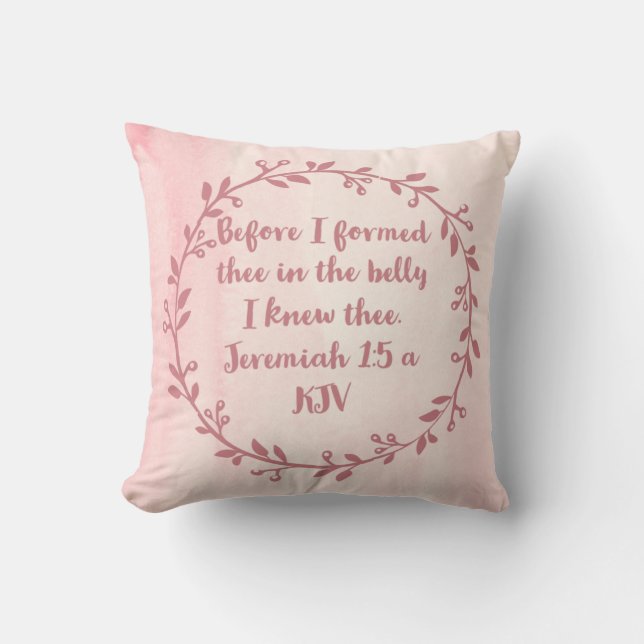 Christian Nursery Decor - Jeremiah 1:5 a Kudde (Framsida)