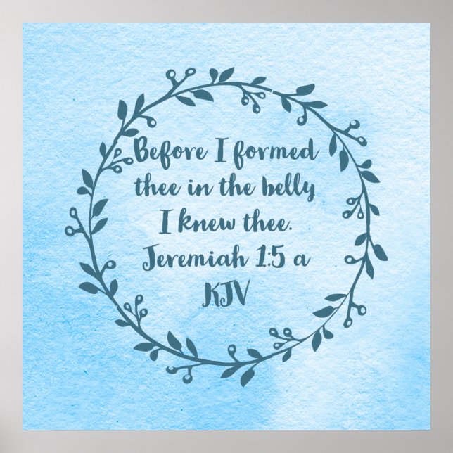 Christian Nursery Decor - Jeremiah 1:5 a poster (Framsidan)