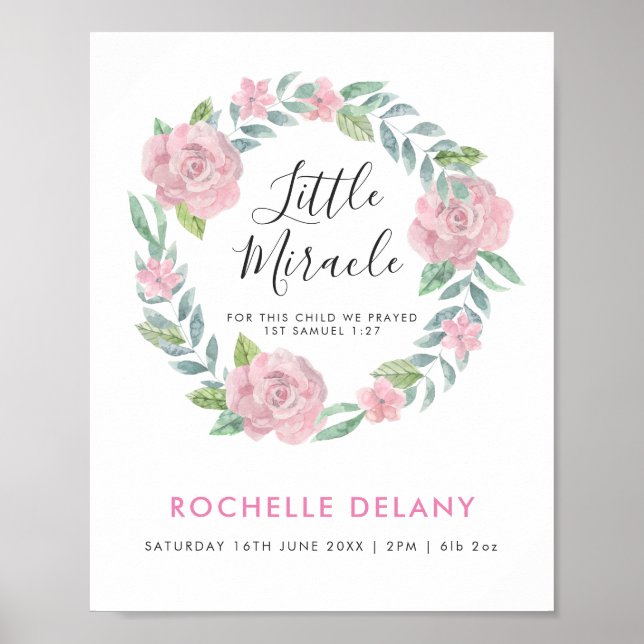 Christian Nursery Print - Little Miracle Poster (Framsidan)