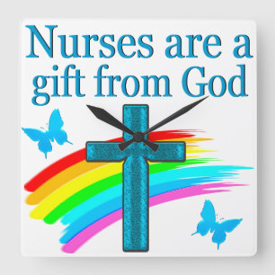 CHRISTIAN NURSING PRAYER DESIGN FYRKANTIG KLOCKA