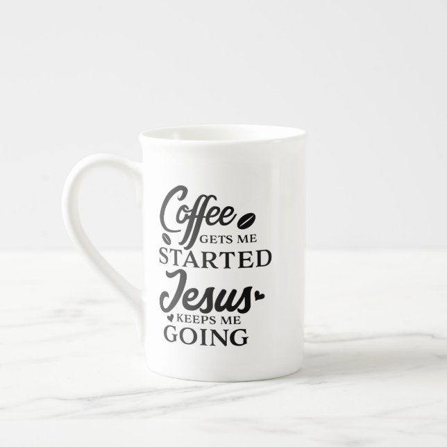 Christian offert Coffee får mig att starta skript Benporslin Mugg (Vänster)