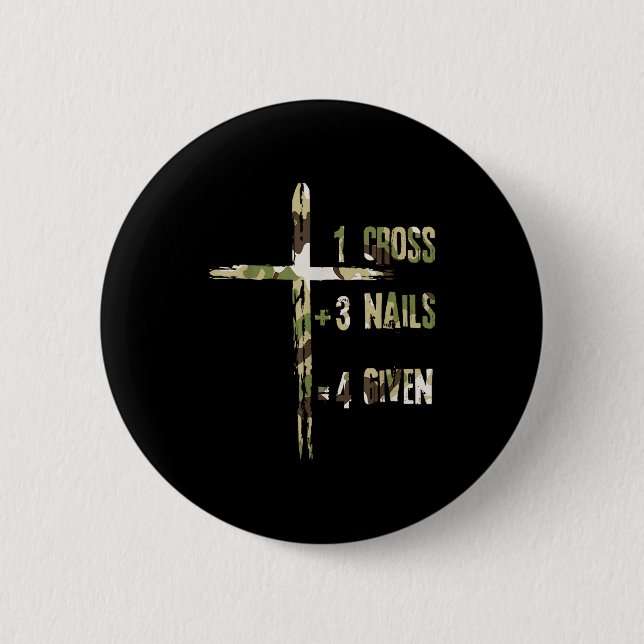 Christian One Cross Plus Three Nails Equals Forgiv Knapp (Framsida)