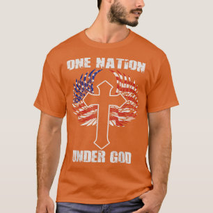 Christian One Nation under Gud Kor över USA flagga T Shirt