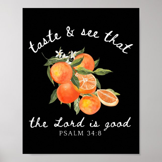 Christian Orange Fruit Flower Bible Verse Gardener Poster (Framsidan)
