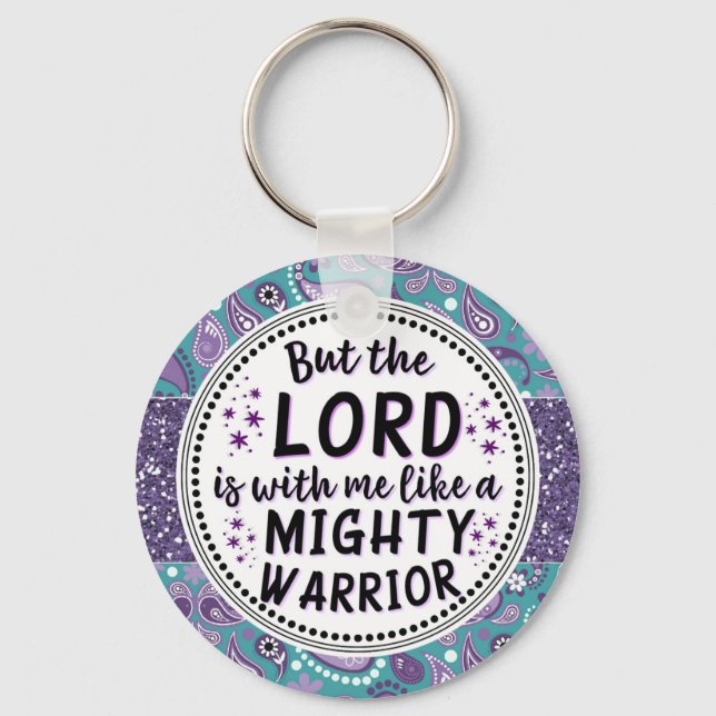 Christian Paisley Lord Mighty Warrior Keychain Nyckelring (Framsida)