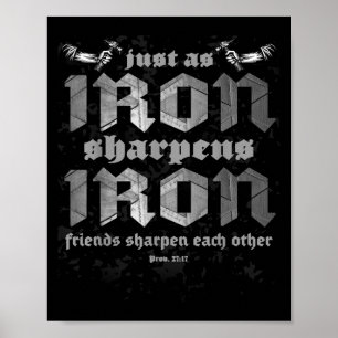 Christian Pappa Järn Sharpens Järn Bible Proverbs  Poster