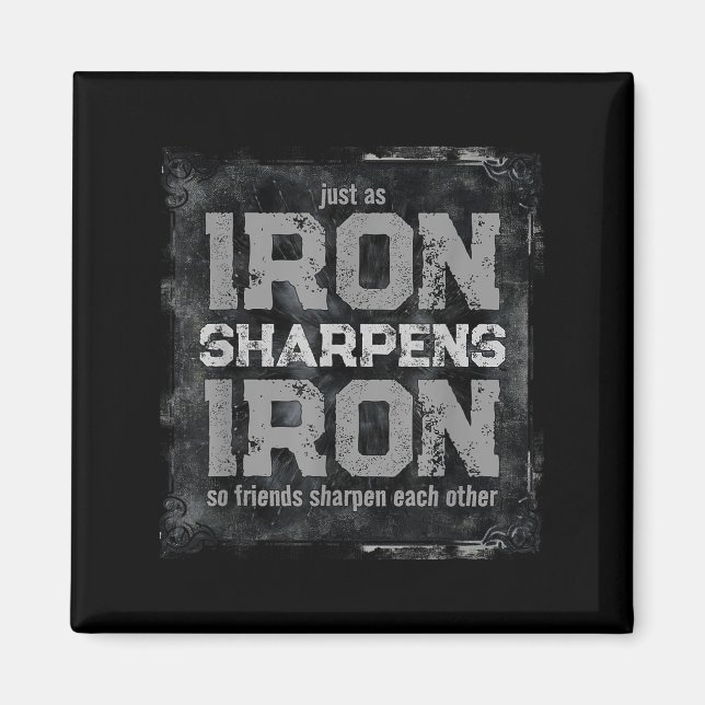 Christian Pappa Järn Sharpens Järn Scripture Verse Magnet (Framsidan)