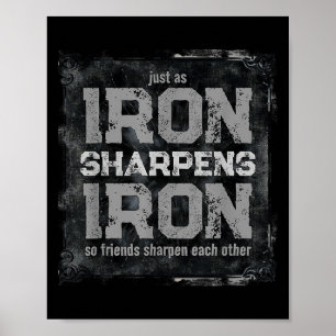 Christian Pappa Järn Sharpens Järn Scripture Verse Poster