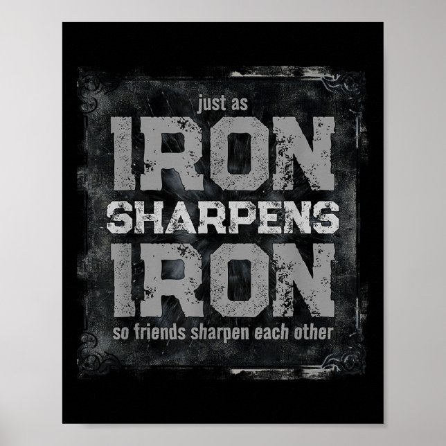 Christian Pappa Järn Sharpens Järn Scripture Verse Poster (Framsidan)