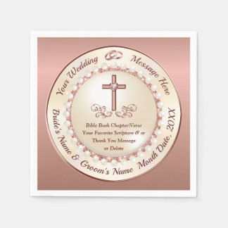 Christian Papper Napkins, Ro Guld Bröllop Napkins Pappersservett