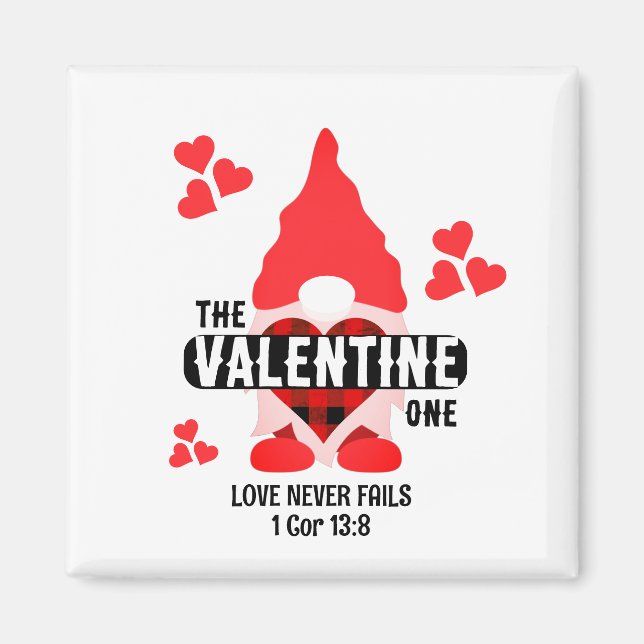 Christian Par VALENTINE GNOME Red Hearts Magnet (Framsidan)