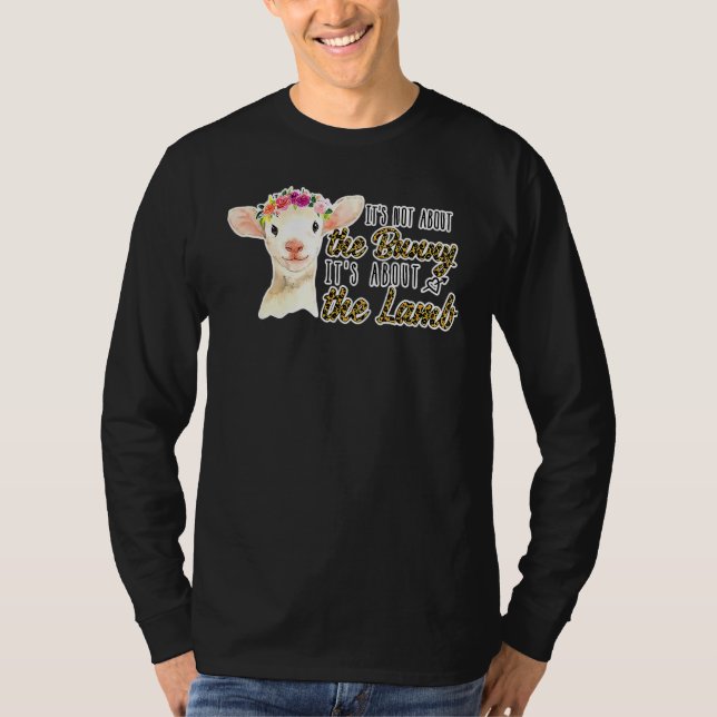 Christian Påsk inte om Lamb Leopard Lycklig T Shirt (Framsida)