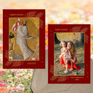 Christian Påsk Jesus Resurrection Family Photo Julkort