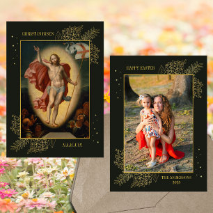 Christian Påsk Jesus Resurrection Family Photo Julkort