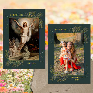 Christian Påsk Jesus Resurrection Family Photo Julkort