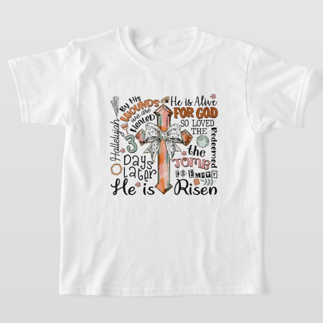 Christian Påsk Kor Han är Risen T Shirt (Laydown)