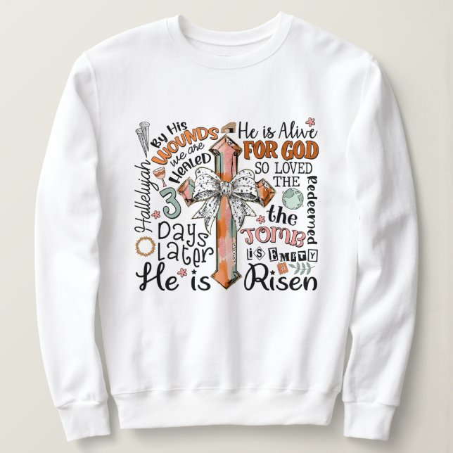Christian Påsk Kor Han är Risen T Shirt (Design framsida)