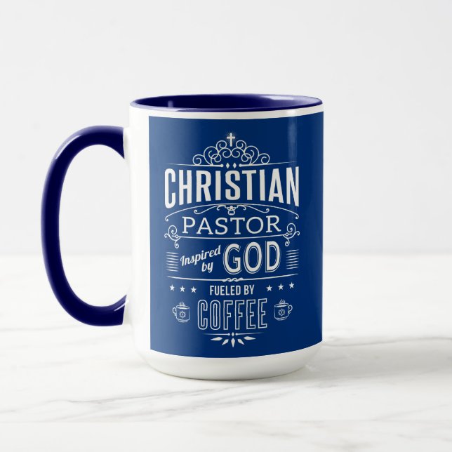 Christian Pastor, inspirerad av Gud och kaffe Mugg (Vänster)