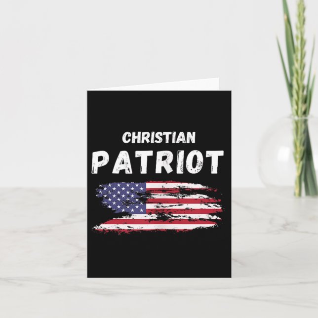 Christian Patriot American Flagga Faith and Freedo Kort (Framsida)