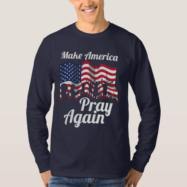 Christian Patriot gör Amerika till matris igen T Shirt (Framsida)