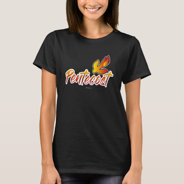 Christian Pentecost Acts 2 Heliga Spirit Flame Tai T Shirt (Framsida)