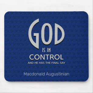 Christian Personlig GOD ÄR I CONTROL Blue Musmatta