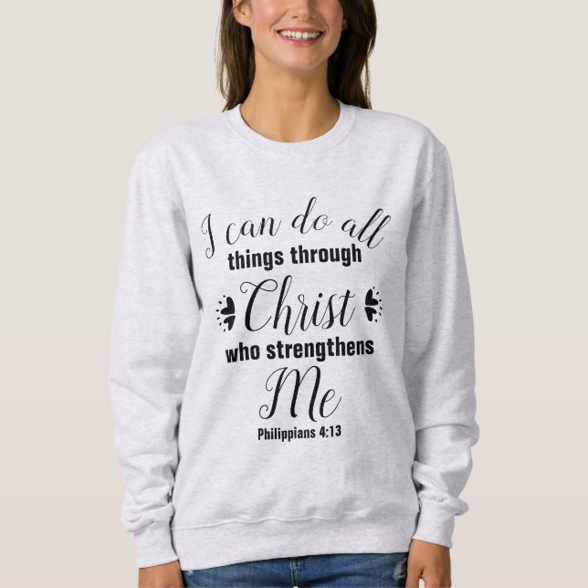 Christian Philippians 4:13 Bible Verse T Shirt (Framsida)