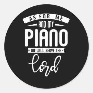 Christian Pianist Religiösa Music Lord Piano Play Runt Klistermärke