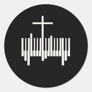 Christian Pianist Religiösa Music Lord Piano Runt Klistermärke