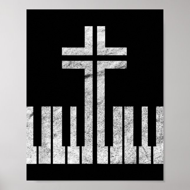Christian Piano Kor Tangentbord Pianist Jesus M Poster (Framsidan)