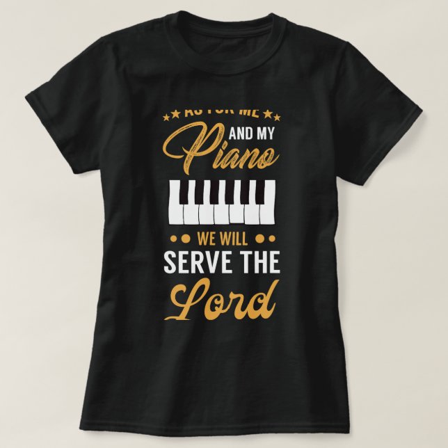 Christian Piano Player Design  Lord Piani T Shirt (Design framsida)