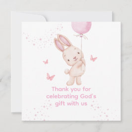 Christian Pink Girl Baby Shower Thank You Card Tack Kort