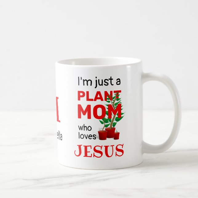 Christian PLANT MAMMA KÄRLEK JESUS Monogram Kaffemugg (Höger)