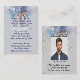 Christian Pocket Keepsakys Memorial Varg Visitkort