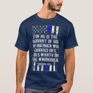 Christian Police Officer med Bible Verse T Shirt