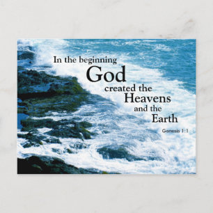 Christian Postcard, Gud Skapat, Ocean, Religiösa Vykort